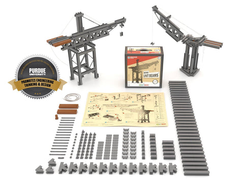NEW Mini Unit Beams Cranes Builder Set 178 Pieces - Unit Bricks